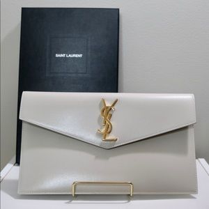 YSL Uptown Leather Clutch
